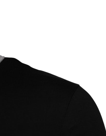 T-shirt ras du cou en coton noir avec logo Dolce &amp; Gabbana pour homme