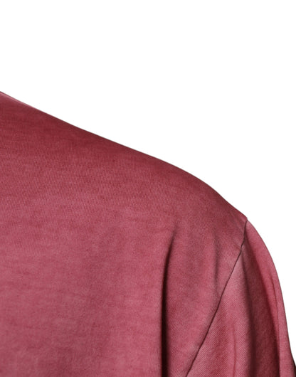 T-shirt ras du cou en coton rose avec logo Dolce &amp; Gabbana
