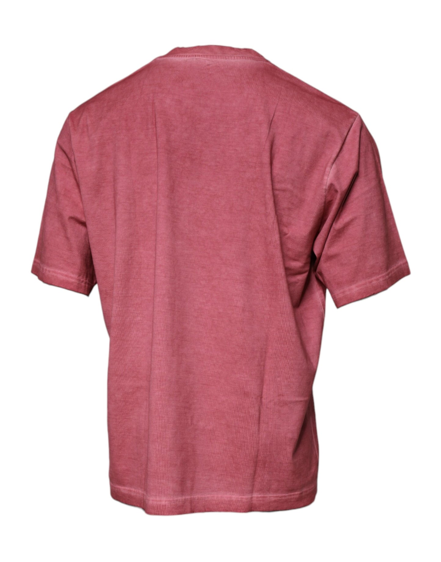 T-shirt ras du cou en coton rose avec logo Dolce &amp; Gabbana