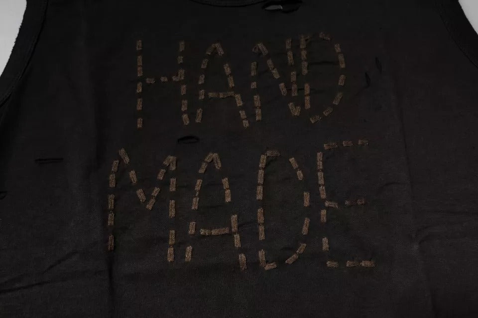 T-shirt débardeur noir sans manches à col rond Dolce &amp; Gabbana