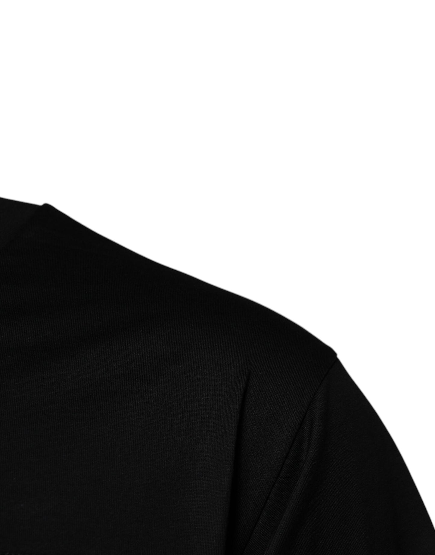 T-shirt ras du cou en coton noir avec patch logo Dolce &amp; Gabbana