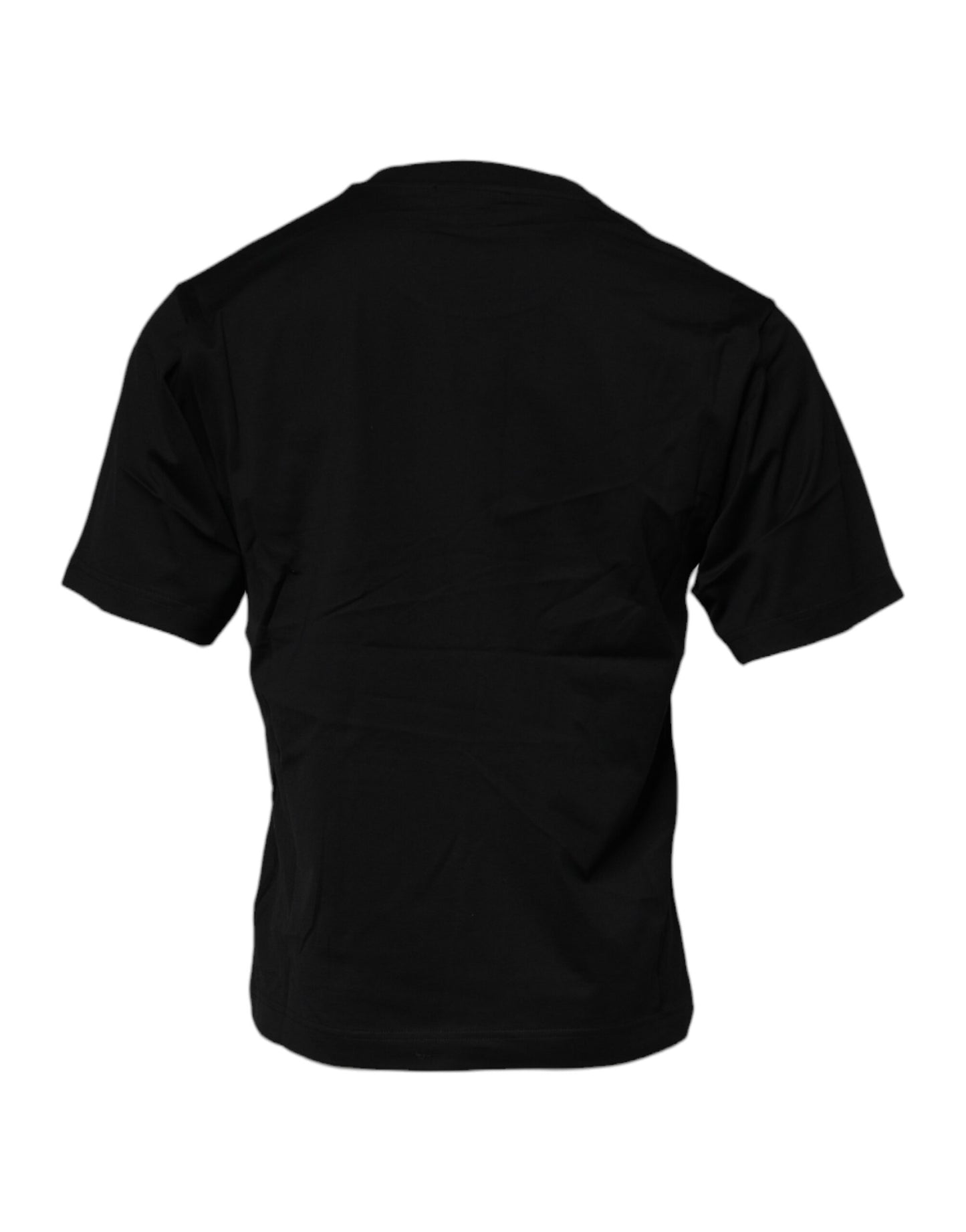 T-shirt ras du cou en coton noir avec patch logo Dolce &amp; Gabbana