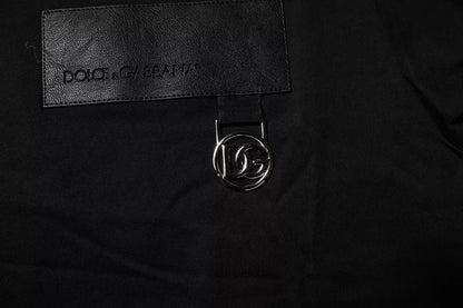 T-shirt ras du cou en coton noir avec patch logo Dolce &amp; Gabbana