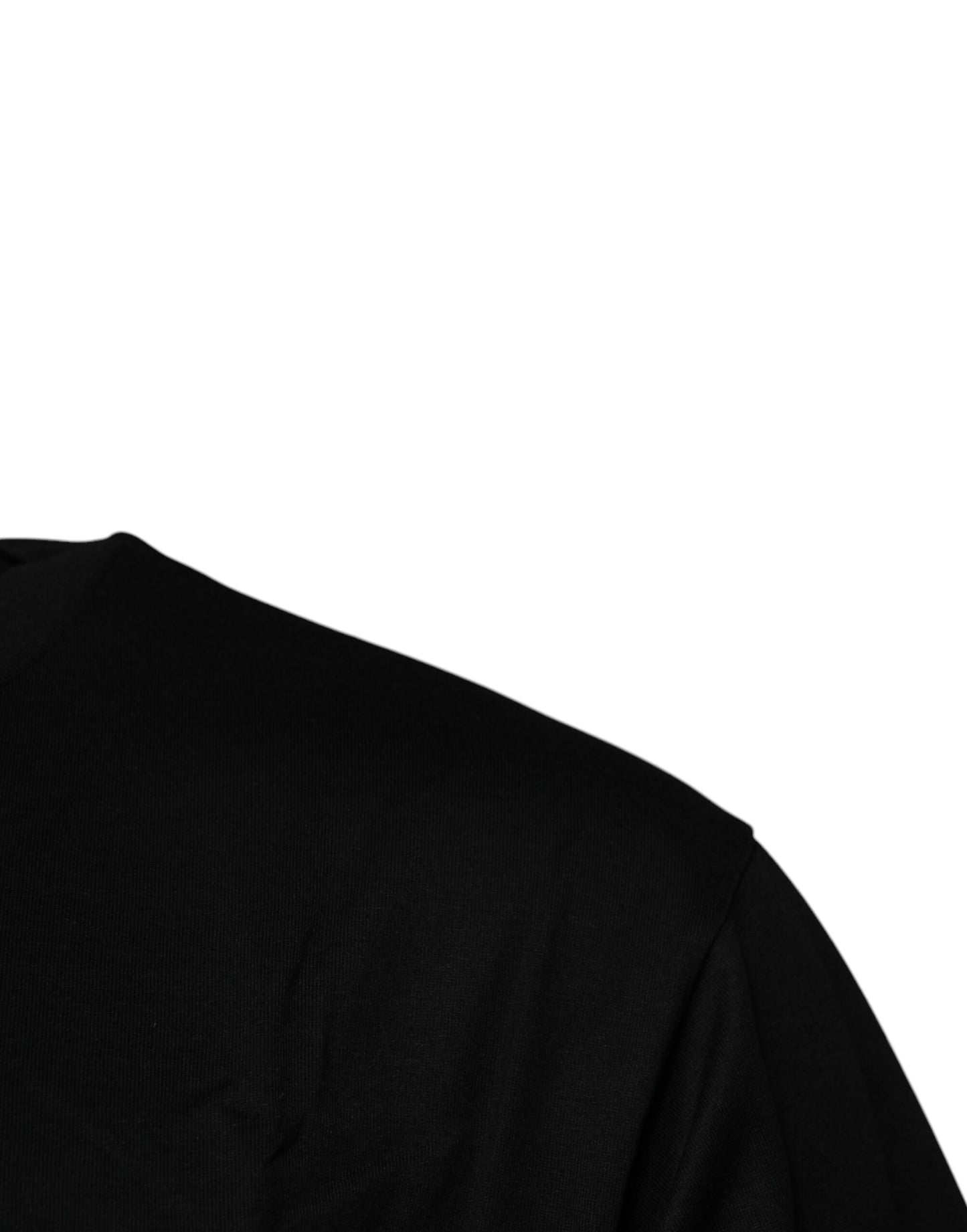 T-shirt ras du cou en coton noir avec patch logo Dolce &amp; Gabbana