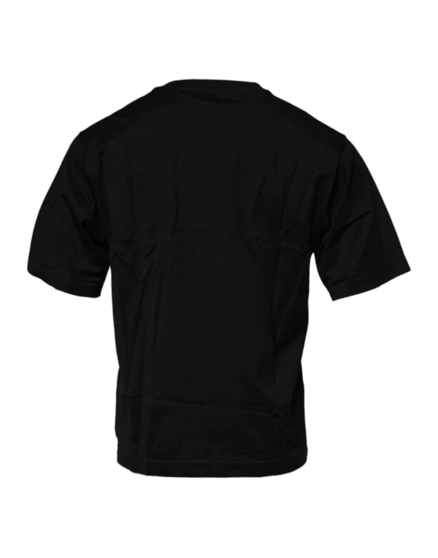 T-shirt ras du cou en coton noir avec patch logo Dolce &amp; Gabbana
