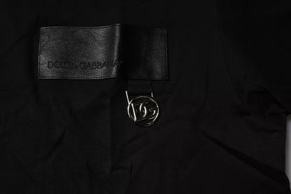 T-shirt ras du cou en coton noir avec patch logo Dolce &amp; Gabbana