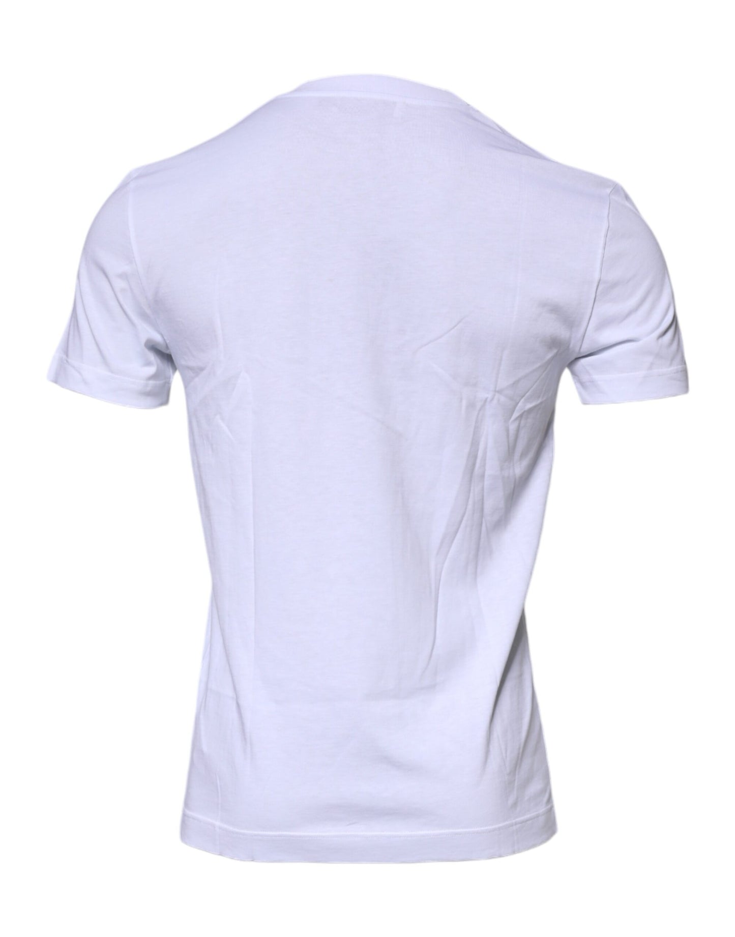 T-shirt ras du cou en coton blanc avec plaque logo Dolce &amp; Gabbana