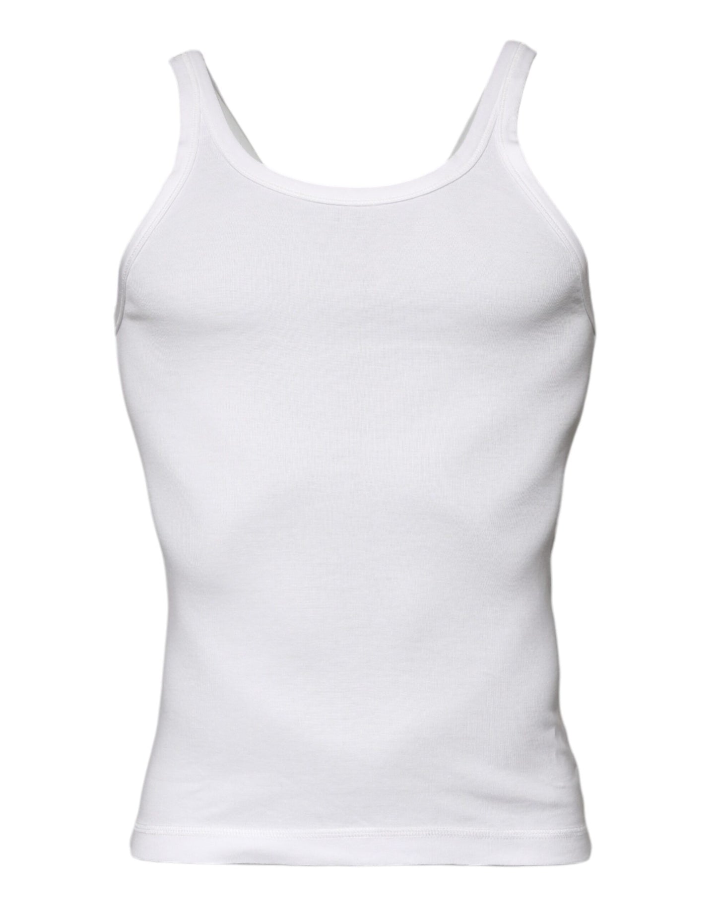 T-shirt débardeur sans manches à col rond en coton ivoire Dolce &amp; Gabbana