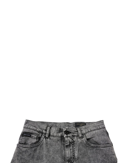Jean slim en coton délavé gris foncé Dolce &amp; Gabbana
