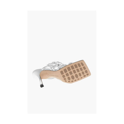 Bottega Veneta Silberne Ledersandale für Damen