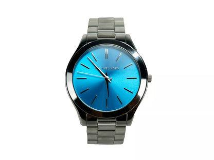 Montre Michael Kors Slim Runway en acier inoxydable bleu argenté MK3292