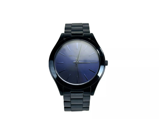 Montre Michael Kors Slim Runway en acier inoxydable MK3419 bleu