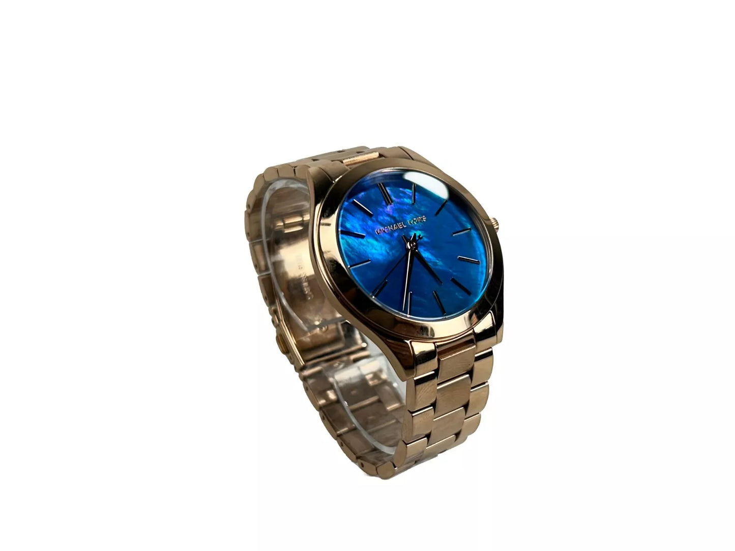 Montre Michael Kors Slim Runway en acier inoxydable MK3494 Bleu océan doré