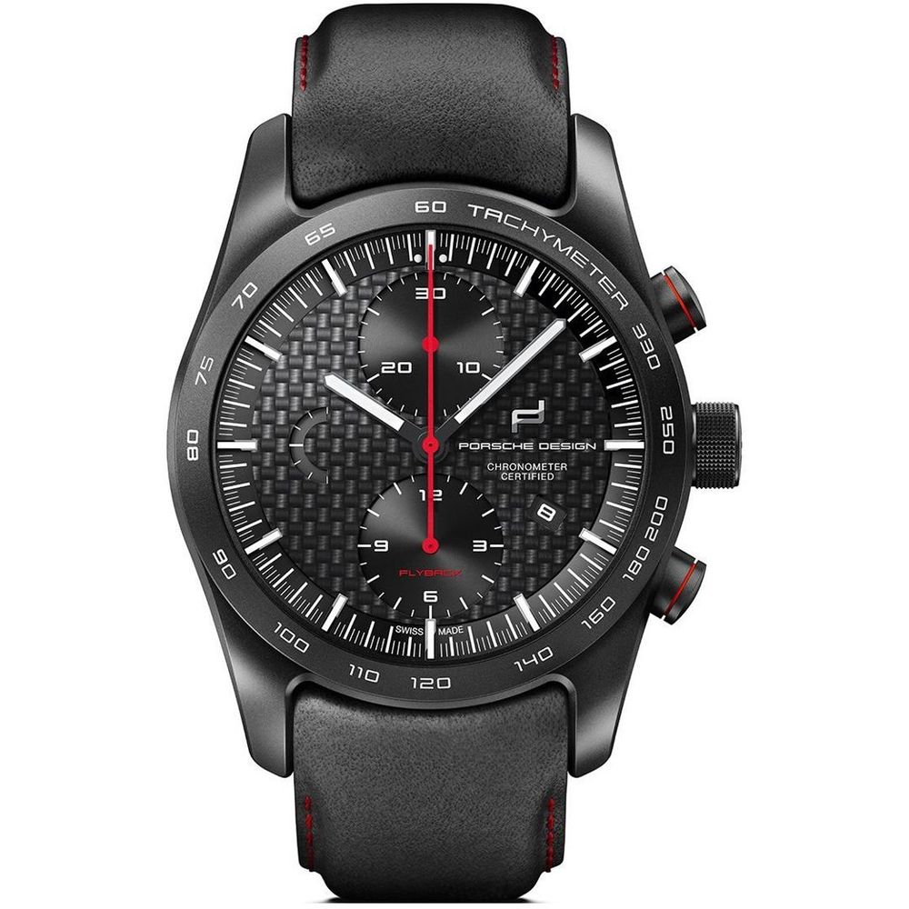 Porsche Design Schwarze Lederuhr
