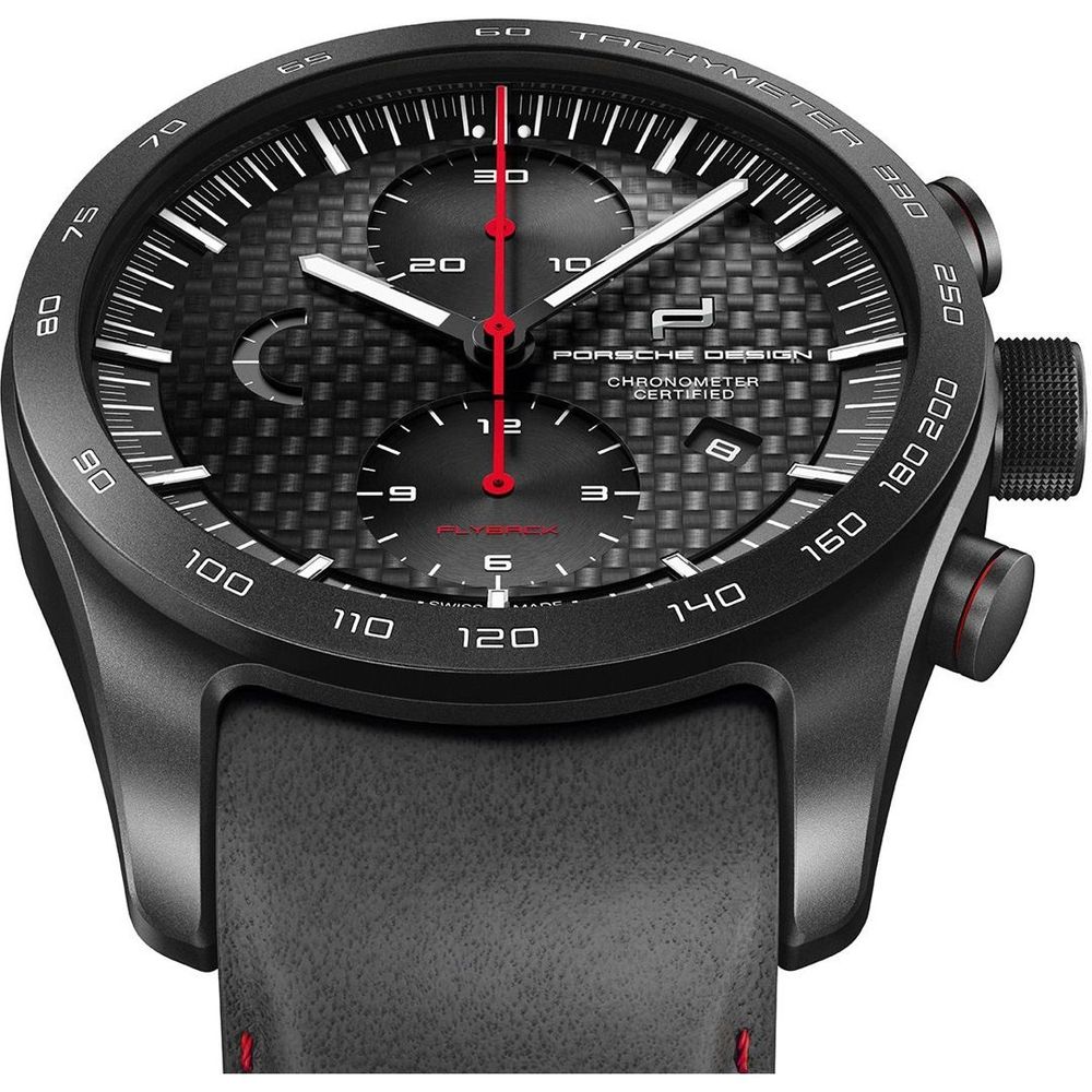 Porsche Design Schwarze Lederuhr