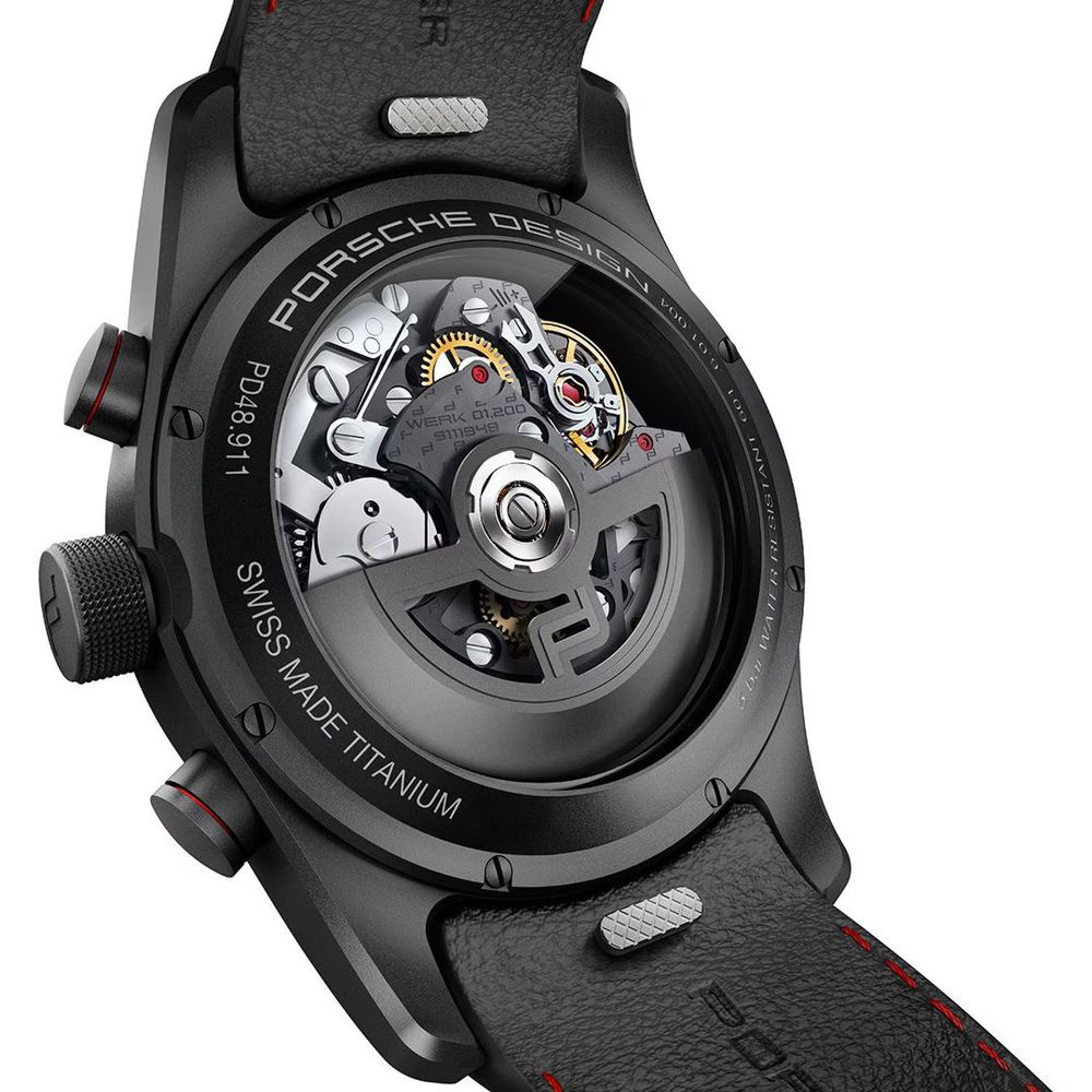 Porsche Design Schwarze Lederuhr