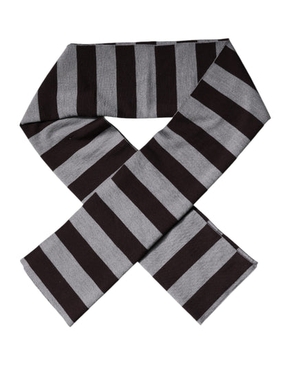 Foulard en laine à rayures noires et grises Dolce &amp; Gabbana