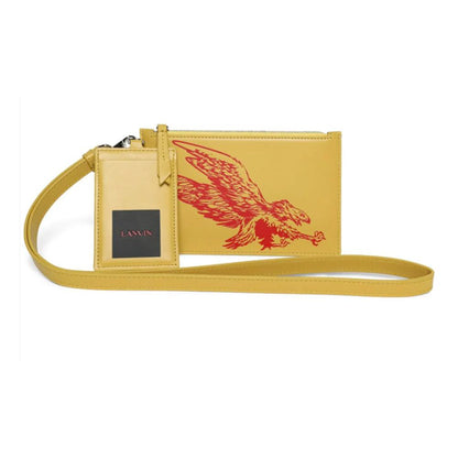 Portefeuille homme Lanvin en cuir jaune soleil