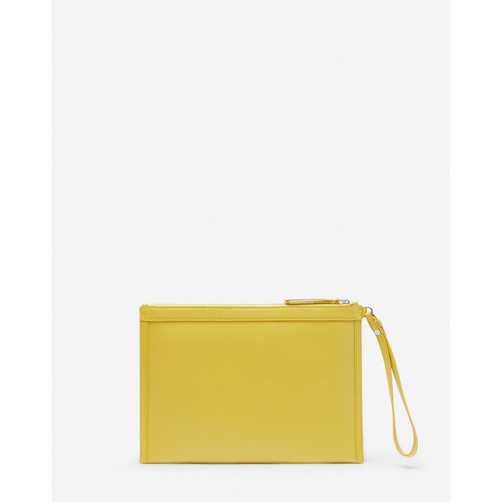 Portefeuille homme en cuir jaune Lanvin