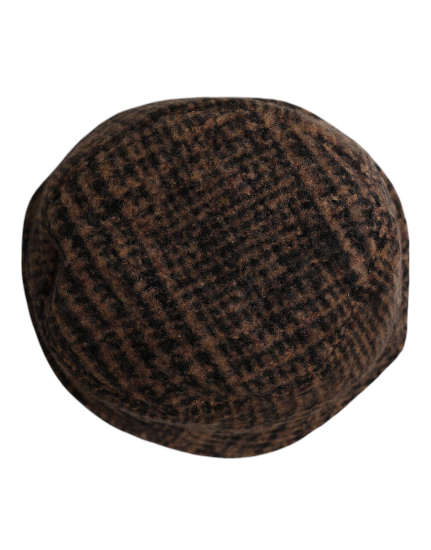 Chapeau bob en laine tissée marron à motif pied-de-poule Dolce &amp; Gabbana