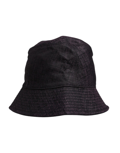 Chapeau bob en nylon noir à large bord Dolce &amp; Gabbana