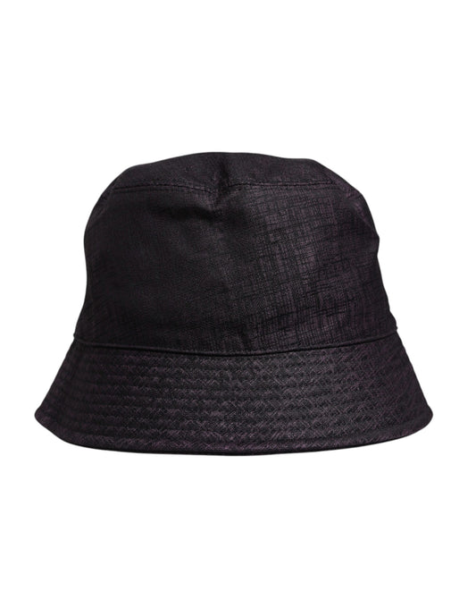 Chapeau bob en nylon noir à large bord Dolce &amp; Gabbana