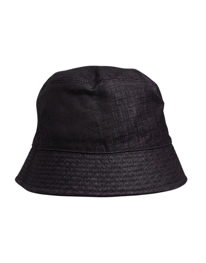 Chapeau bob en nylon noir à large bord Dolce &amp; Gabbana