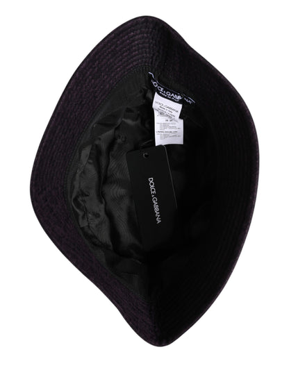 Chapeau bob en nylon noir à large bord Dolce &amp; Gabbana