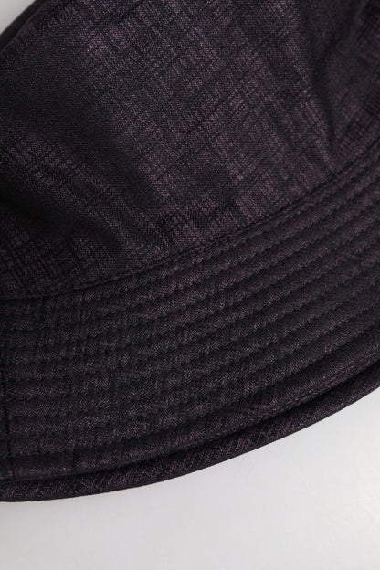 Chapeau bob en nylon noir à large bord Dolce &amp; Gabbana