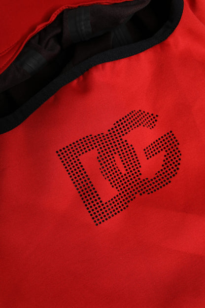 Cagoule à large bord en polyester avec logo rouge Dolce &amp; Gabbana