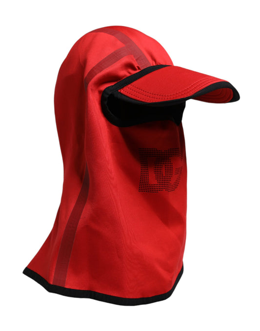 Cagoule à large bord en polyester avec logo rouge Dolce &amp; Gabbana