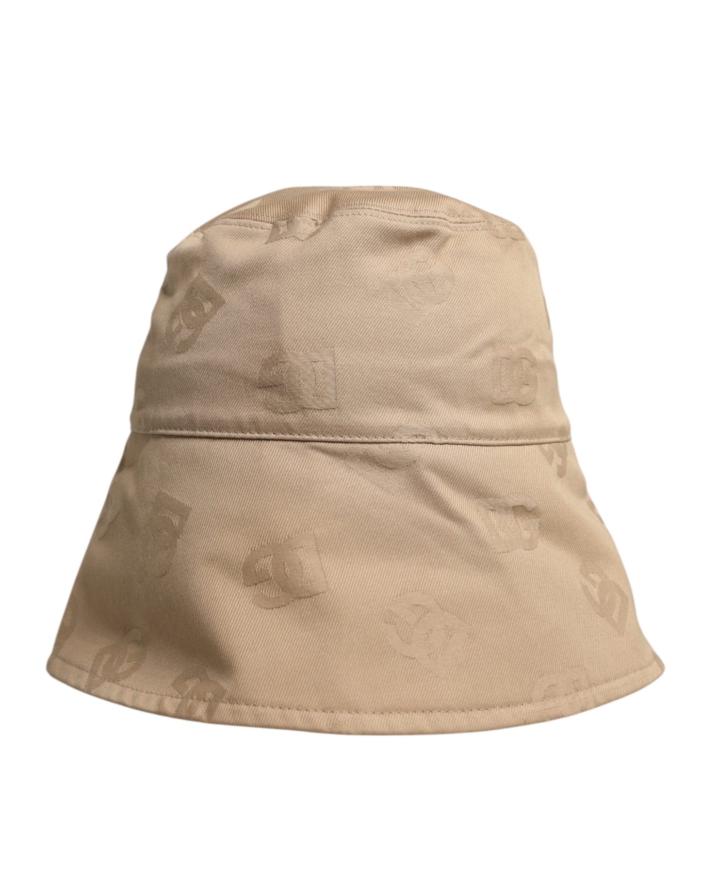 Casquette bob en coton beige avec logo monogramme Dolce &amp; Gabbana