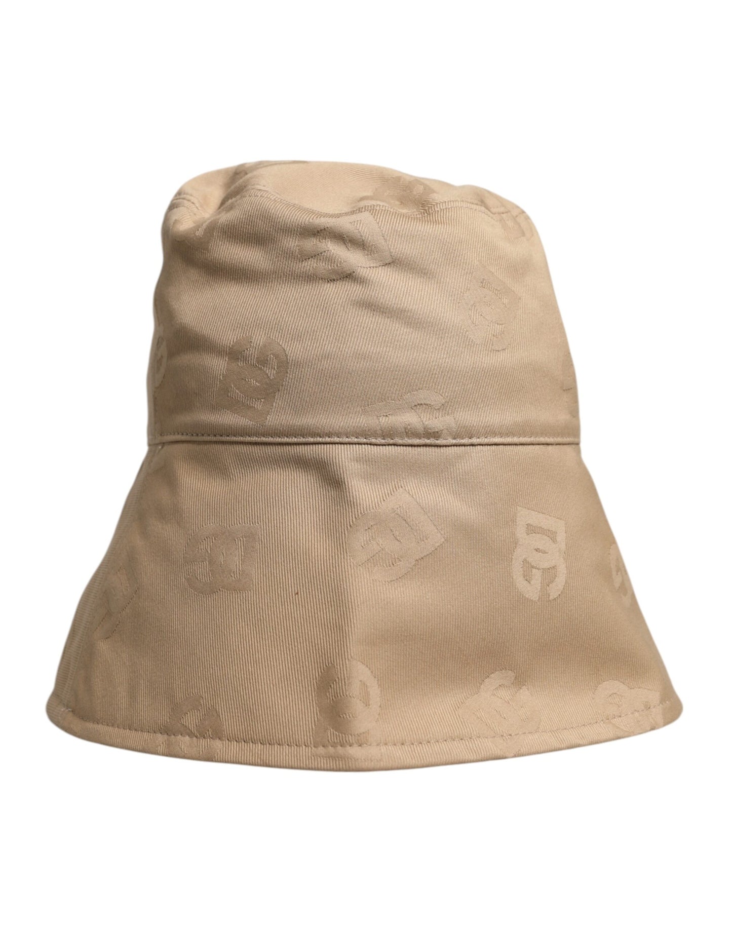 Casquette bob en coton beige avec logo monogramme Dolce &amp; Gabbana