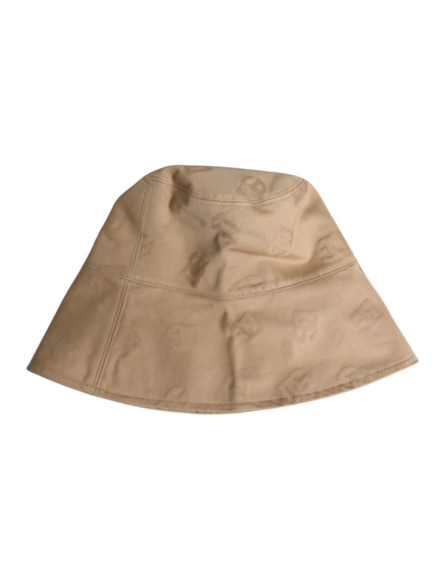 Casquette bob en coton beige avec logo monogramme Dolce &amp; Gabbana