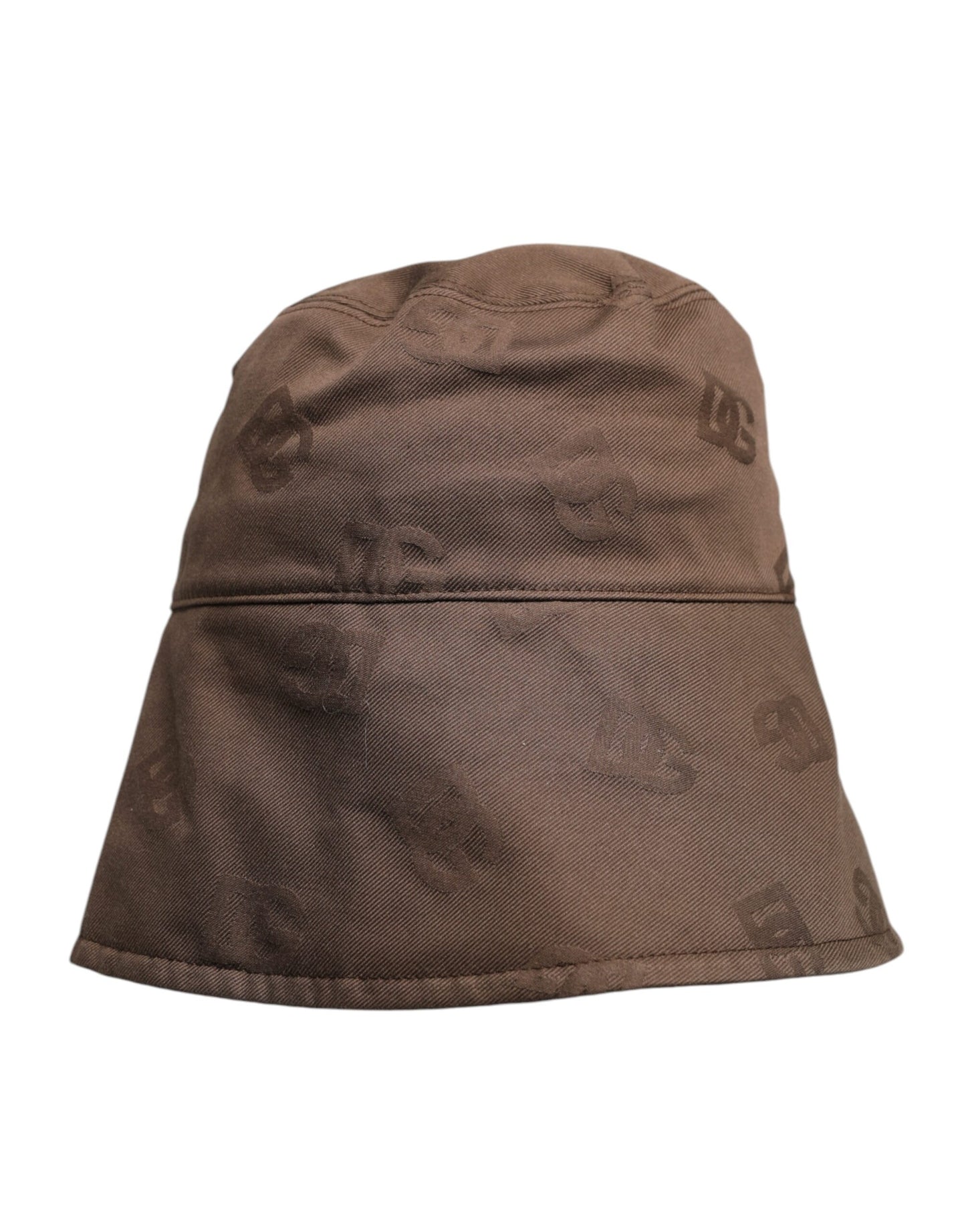 Casquette bob en coton monogramme avec logo marron Dolce &amp; Gabbana
