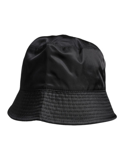 Bob à large bord en coton noir Dolce &amp; Gabbana