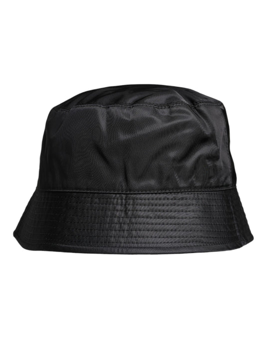 Bob à large bord en coton noir Dolce &amp; Gabbana