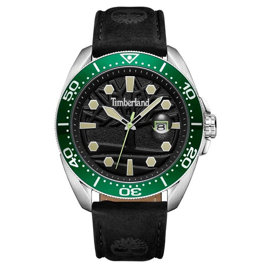 Schwarze Timberland-Lederuhr