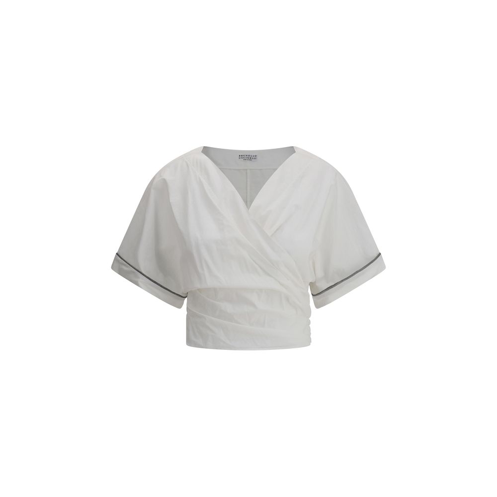Blouse Brunello Cucinelli à taille nouée et boucle