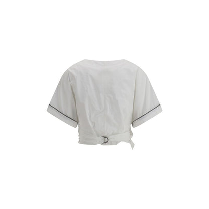 Blouse Brunello Cucinelli à taille nouée et boucle
