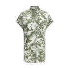 Chemise longue à imprimé feuilles