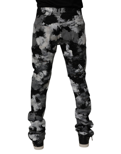 Jean skinny en denim déchiré camouflage multicolore Dolce &amp; Gabbana