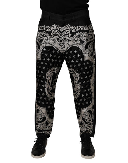 Jeans skinny en coton noir à bandana de Dolce &amp; Gabbana