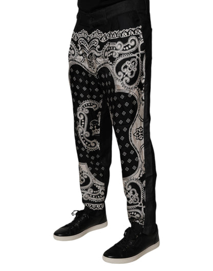 Jeans skinny en coton noir à bandana de Dolce &amp; Gabbana