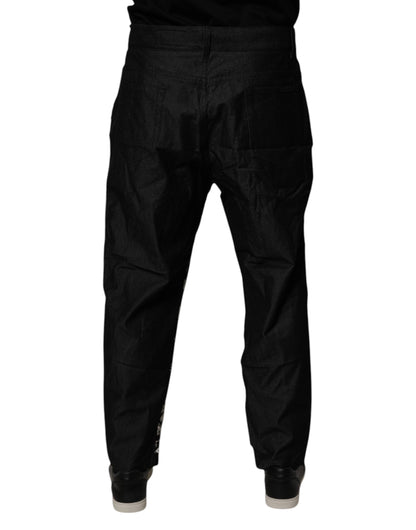 Jeans skinny en coton noir à bandana de Dolce &amp; Gabbana