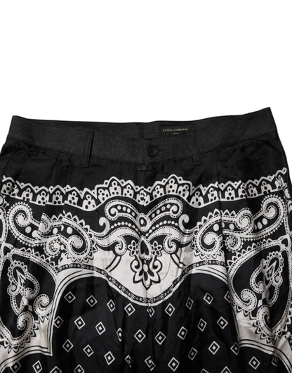 Jeans skinny en coton noir à bandana de Dolce &amp; Gabbana