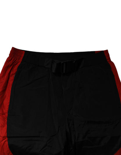 Pantalon de jogging Dolce &amp; Gabbana noir et rouge à imprimé léopard