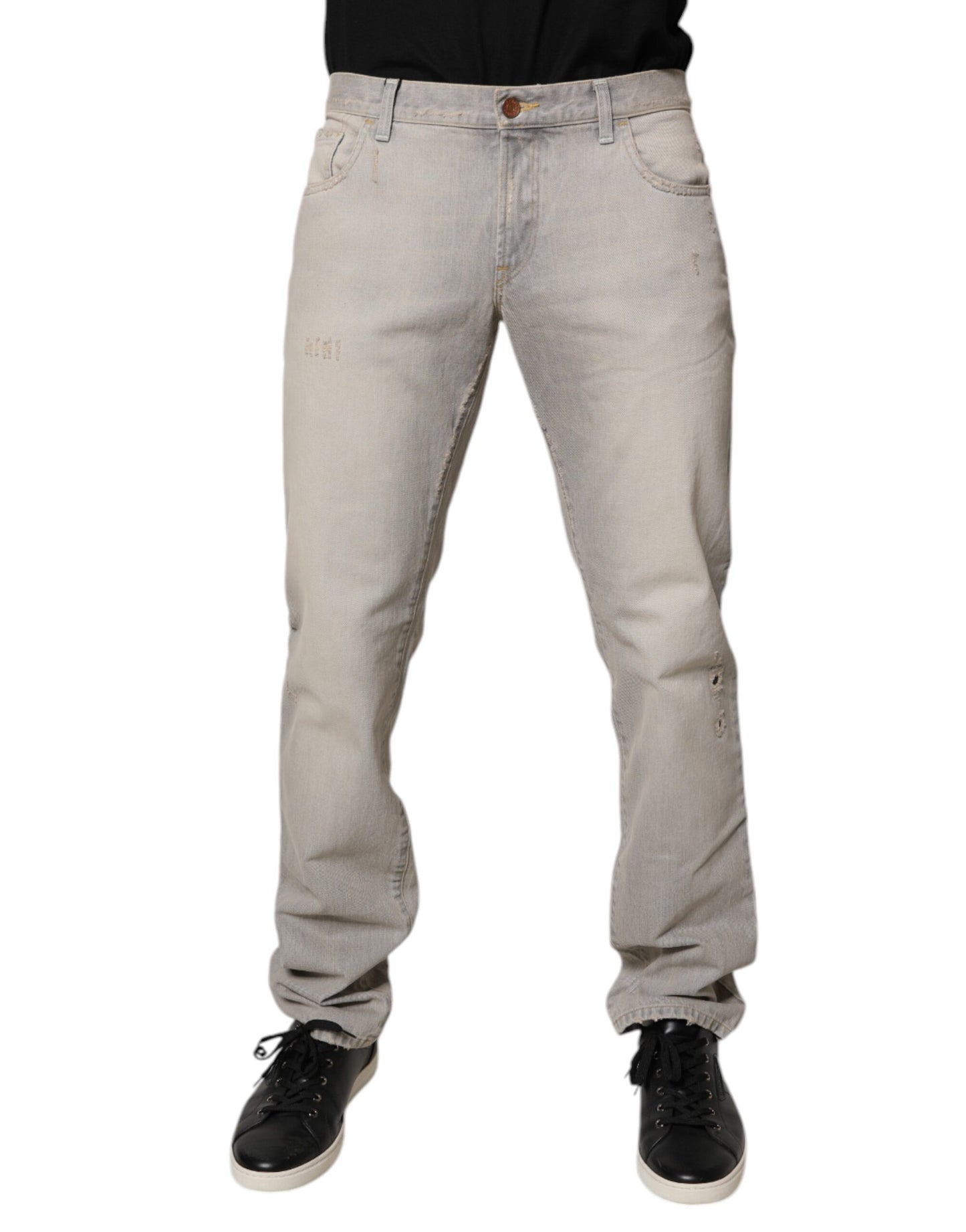 Jean skinny en coton gris clair Dolce &amp; Gabbana