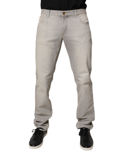 Jean skinny en coton gris clair Dolce &amp; Gabbana