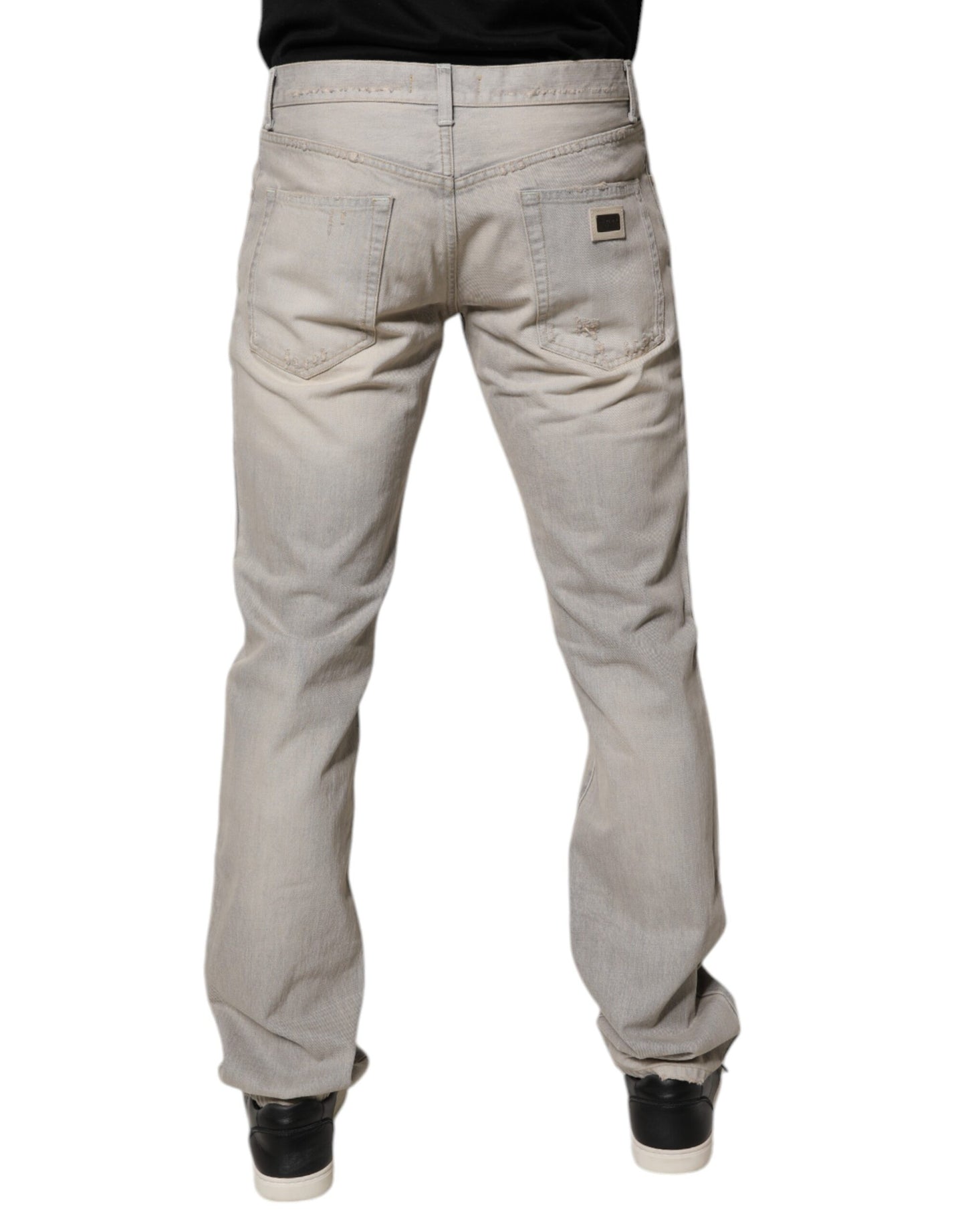 Jean skinny en coton gris clair Dolce &amp; Gabbana
